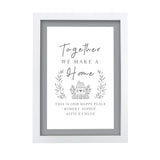 Personalised HOME White A4 Framed Print