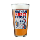 Personalised Snowman Pun Christmas Beer Glass