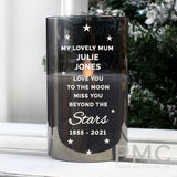 Personalised Miss You Beyond The Stars Smoked Glass LED Candle