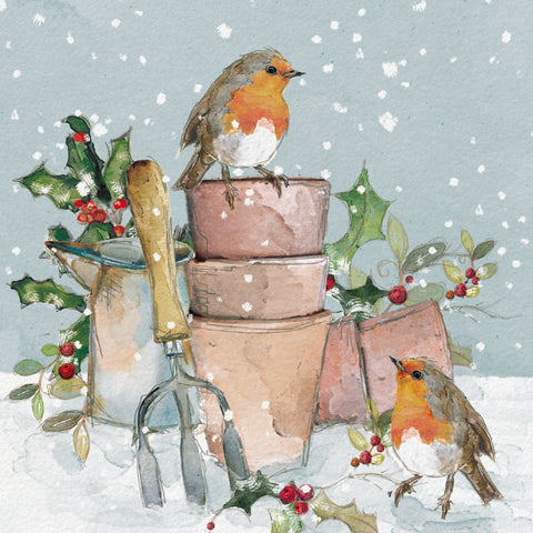 "POTTING OUT" LOROS Christmas Card