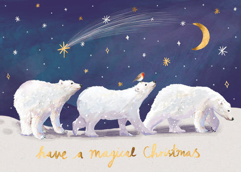 Polar Bear Family Christmas card pack