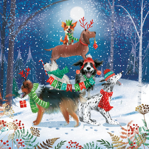 NEW Christmas Cards 'Dog Tree' - Pack of 10 cards with envelopes.