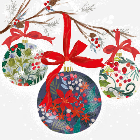 NEW Christmas Cards 'Floral Decoration' - Pack of 10 cards with envelopes.