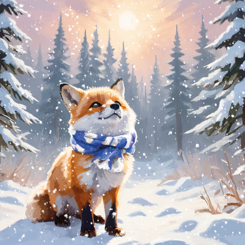 NEW Christmas Cards 'Fox in a Scarf' - Pack of 10 cards with envelopes.