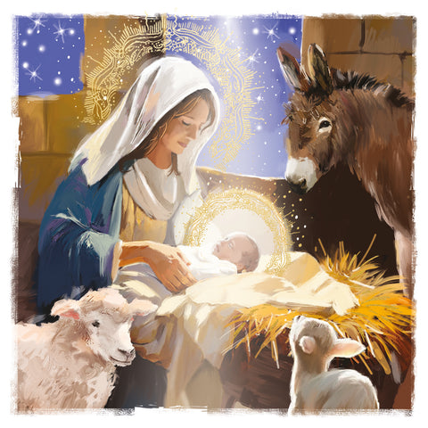 NEW Christmas Cards 'Mother and Child in Stable' - Pack of 10 cards with envelopes.