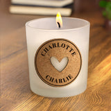 Personalised Heart Cork Label Candle Jar