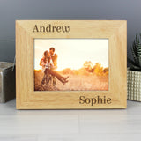 Personalised Couples 6x4 Oak Finish Photo Frame