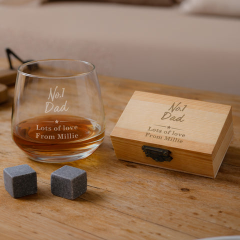 Personalised No.1 Cooling Stones & Glass Set