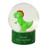 Personalised Message Dinosaur Glitter Snow Globe