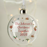 Personalised First Christmas Glass Bauble