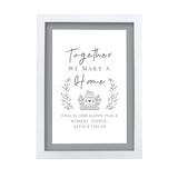 Personalised HOME White A4 Framed Print