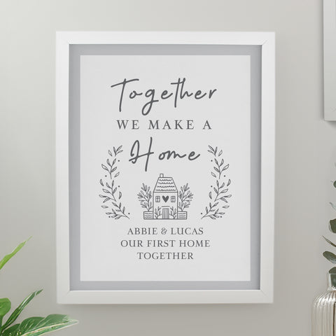 Personalised Home White Poster Frame