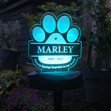 Personalised Pet Memorial Outdoor Solar Light