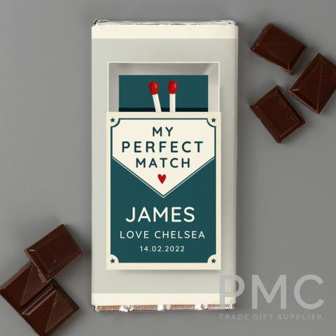 Personalised The Perfect Match Milk Chocolate Bar