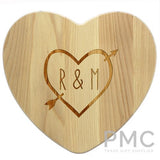 Personalised Wood Carving Heart Chopping Board