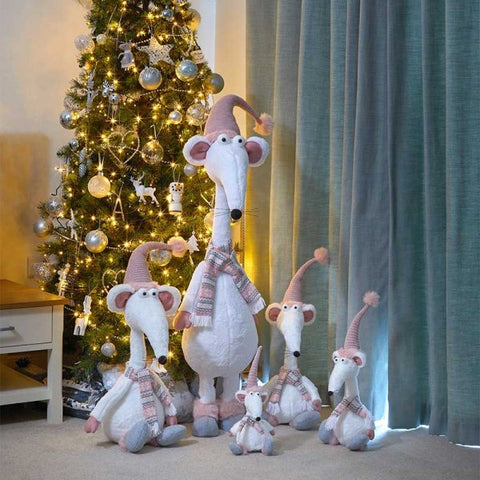 Alpha Rat Pink & White Festive Christmas Decoration For Home Use