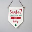 Personalised Santa Stop Here Hanging Banner