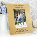 Personalised Our Adventures 4x6 Oak Finish Photo Frame