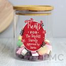 Personalised Christmas Glass Jar with Bamboo Lid