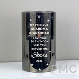 Personalised Miss You Beyond The Stars Smoked Glass LED Candle