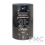 Personalised Miss You Beyond The Stars Smoked Glass LED Candle