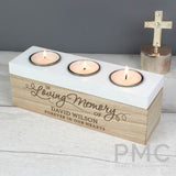 Personalised In Loving Memory Triple Tea Light Box