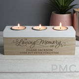 Personalised In Loving Memory Triple Tea Light Box